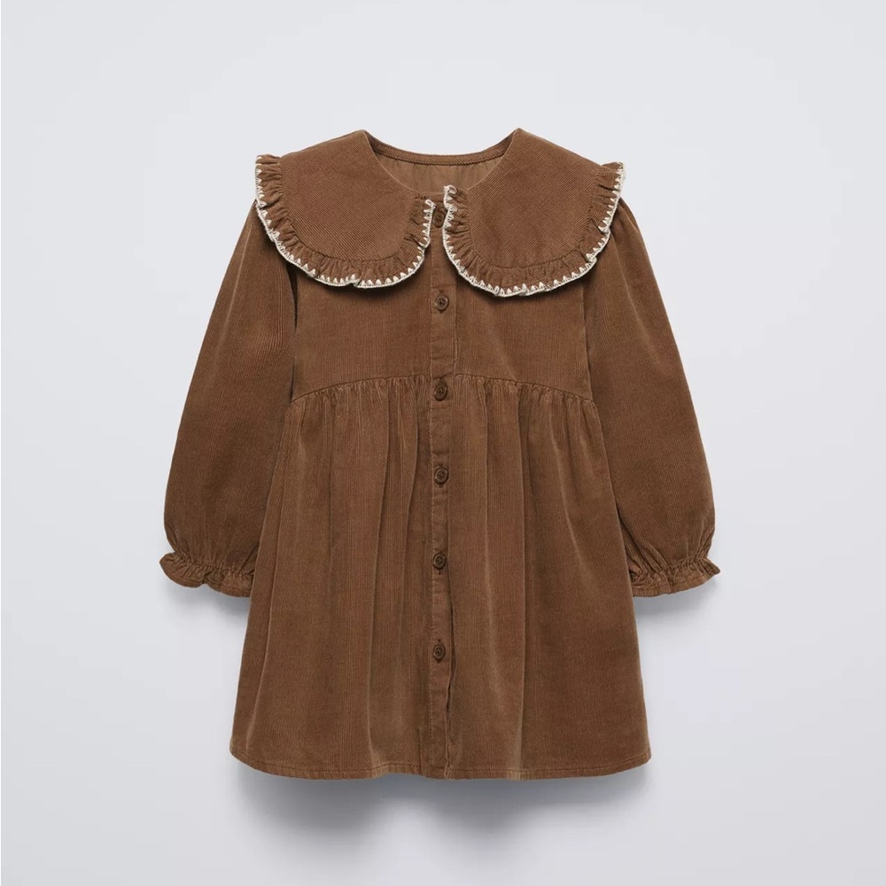 Zara Brown Corduroy Kids Dress